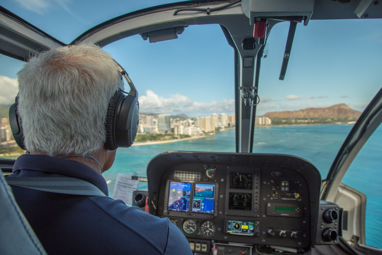 Inside View of Blue Hawaiian Helicopter